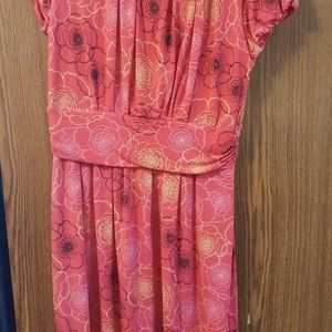 Spring dress medium pink floral stretchy